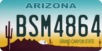 AZ license plate BSM4864