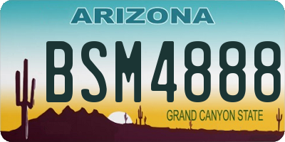 AZ license plate BSM4888