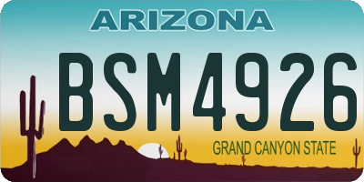 AZ license plate BSM4926