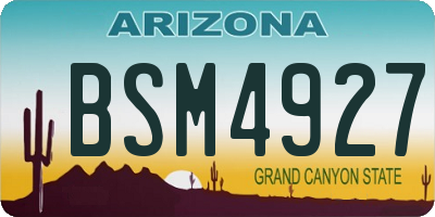 AZ license plate BSM4927