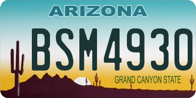 AZ license plate BSM4930