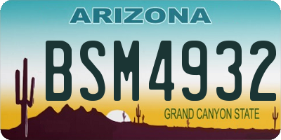 AZ license plate BSM4932