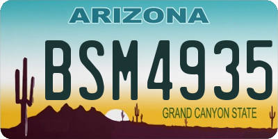 AZ license plate BSM4935