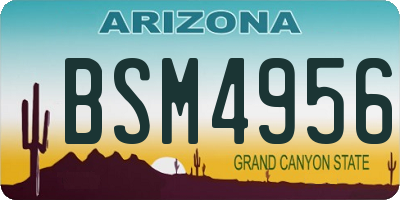 AZ license plate BSM4956