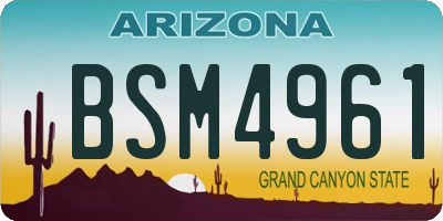 AZ license plate BSM4961