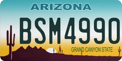 AZ license plate BSM4990