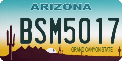 AZ license plate BSM5017