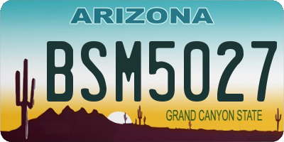 AZ license plate BSM5027
