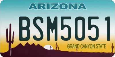 AZ license plate BSM5051