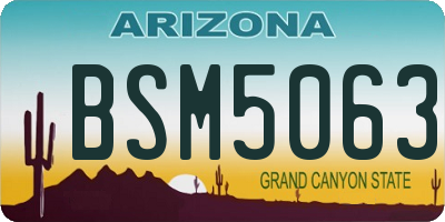 AZ license plate BSM5063