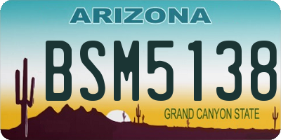 AZ license plate BSM5138