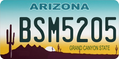 AZ license plate BSM5205