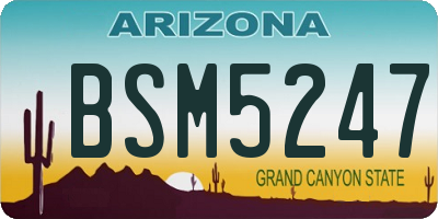 AZ license plate BSM5247