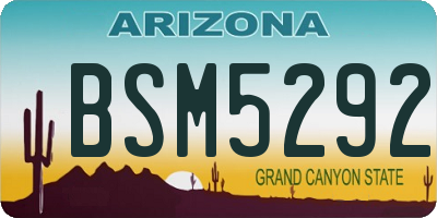 AZ license plate BSM5292