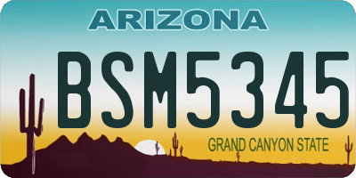 AZ license plate BSM5345
