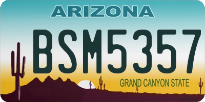 AZ license plate BSM5357