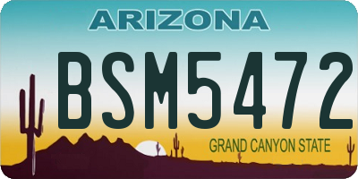 AZ license plate BSM5472