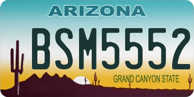 AZ license plate BSM5552