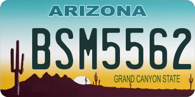 AZ license plate BSM5562