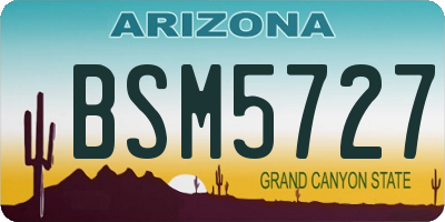 AZ license plate BSM5727