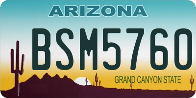 AZ license plate BSM5760