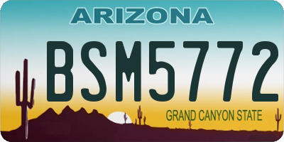 AZ license plate BSM5772