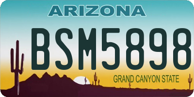 AZ license plate BSM5898