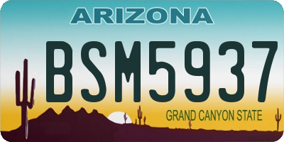 AZ license plate BSM5937