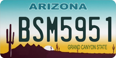 AZ license plate BSM5951