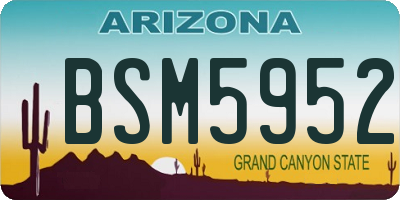AZ license plate BSM5952