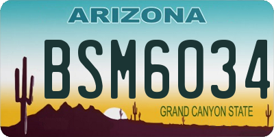 AZ license plate BSM6034