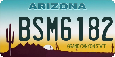 AZ license plate BSM6182