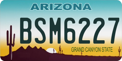 AZ license plate BSM6227
