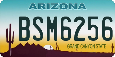AZ license plate BSM6256