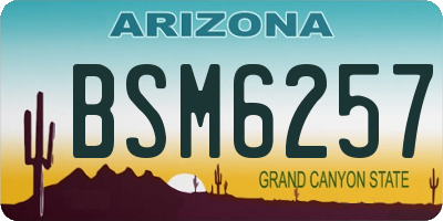 AZ license plate BSM6257