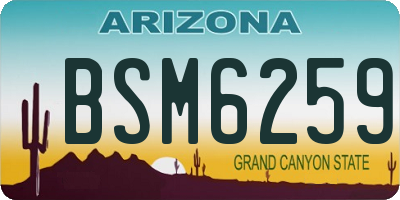 AZ license plate BSM6259