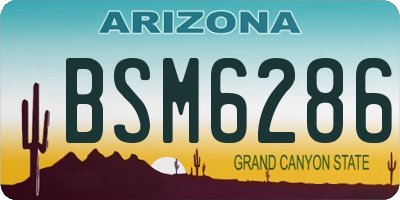 AZ license plate BSM6286