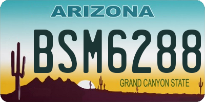 AZ license plate BSM6288