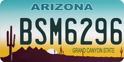 AZ license plate BSM6296
