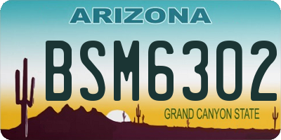 AZ license plate BSM6302