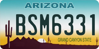 AZ license plate BSM6331