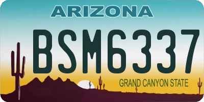 AZ license plate BSM6337