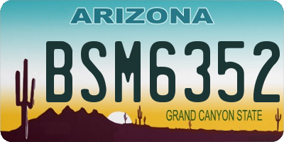 AZ license plate BSM6352