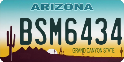 AZ license plate BSM6434