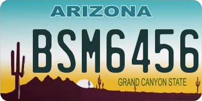 AZ license plate BSM6456
