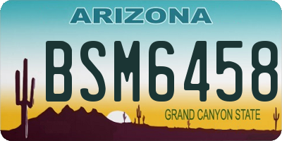 AZ license plate BSM6458