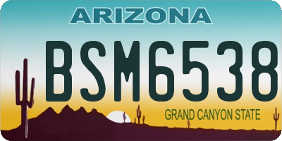 AZ license plate BSM6538