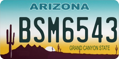 AZ license plate BSM6543