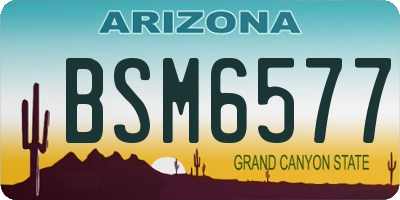 AZ license plate BSM6577
