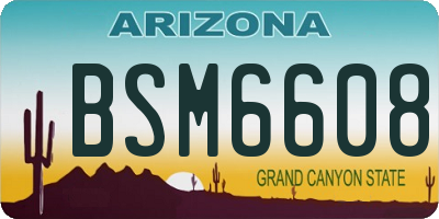 AZ license plate BSM6608